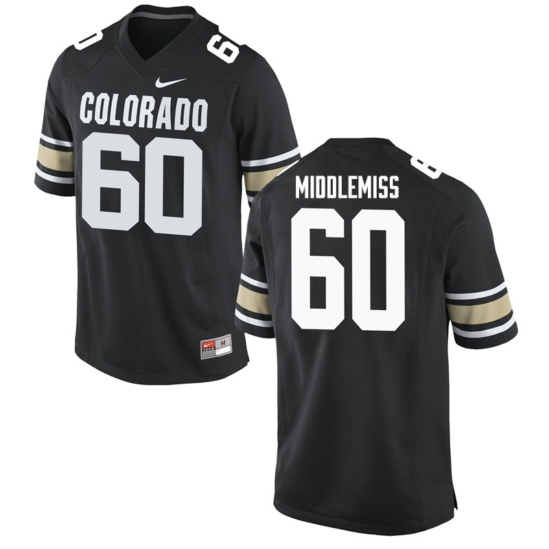 Men #60 Dillon Middlemiss Colorado Buffaloes College Football Jerseys Sale-Home Black